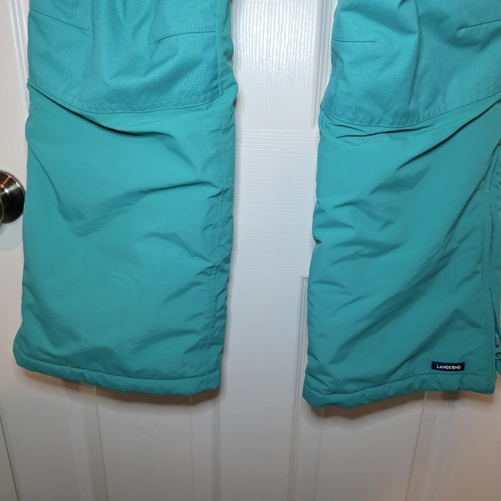 Lands End Kids Squall Waterproof Insulated Iron Knee Snow Pants Sz 14 Green - Picture 4 of 12